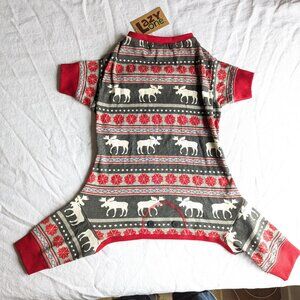 NWT LAZY ONE Dog pjs, doggy pyjamas size L moose print onsie